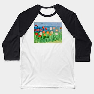 Some poppies grown by the beach Baseball T-Shirt